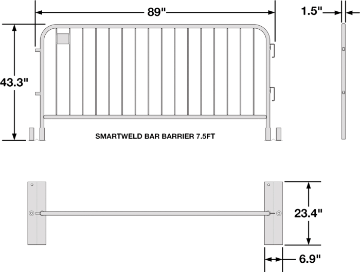 Galvanized steel barricades