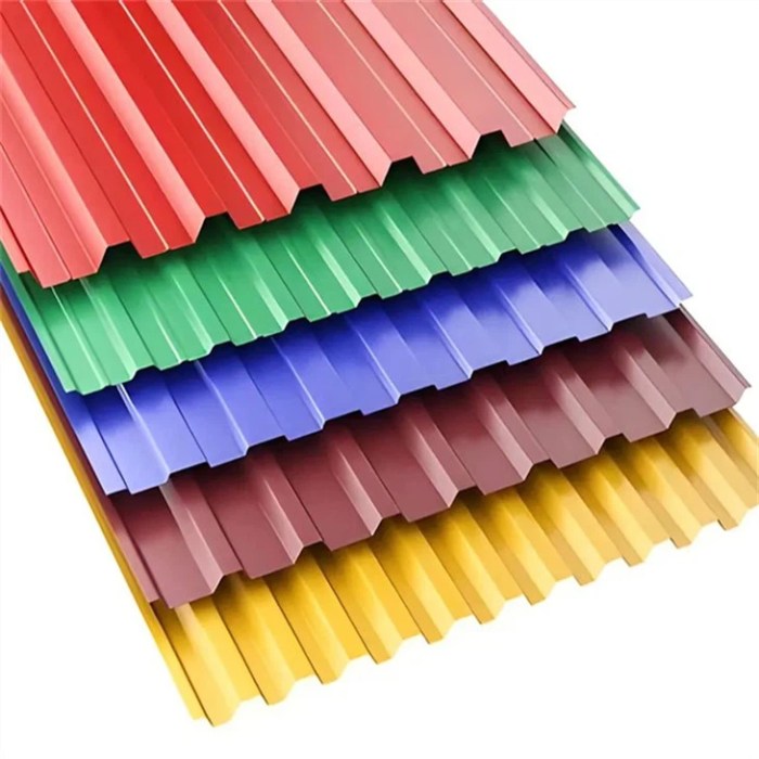 Copper color metal roof panels