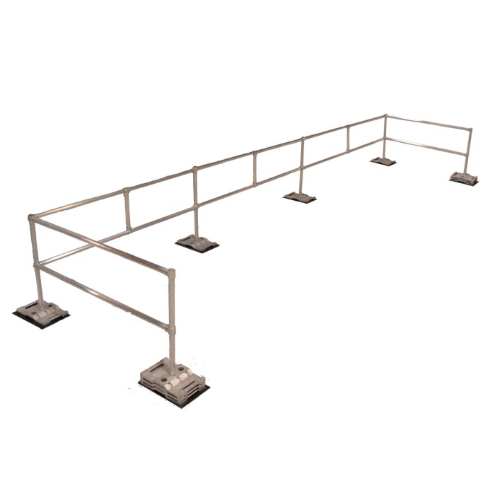 Ballasted railing rooftop guelph kitchener prevention